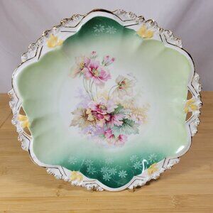 Decorative Bowl, Vintage Primrose Floral with Gold Trim 10.5" x 1.5" #130